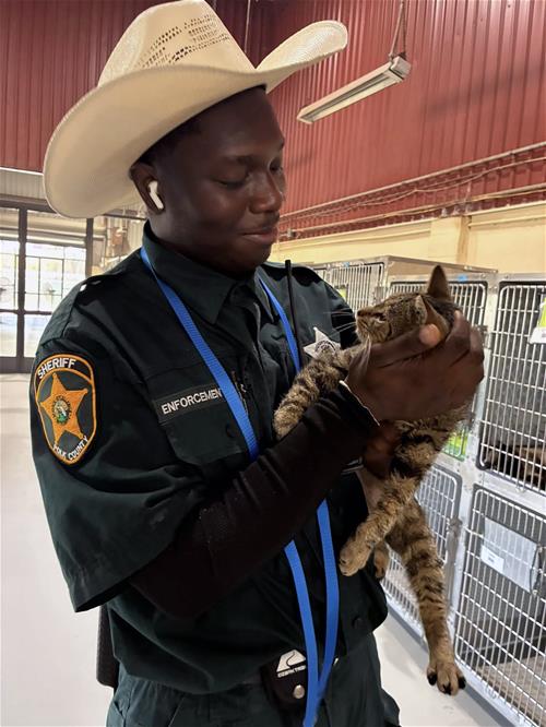 Kennel Staff and Cat